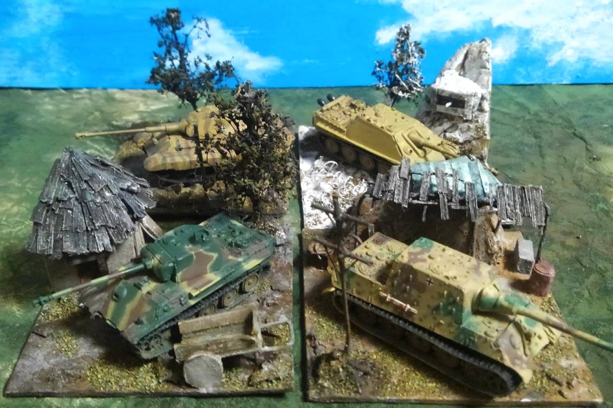 1/144戦車ジオラマ3辺5cm前後9種類WTMタイガーパンター90式戦車航空機