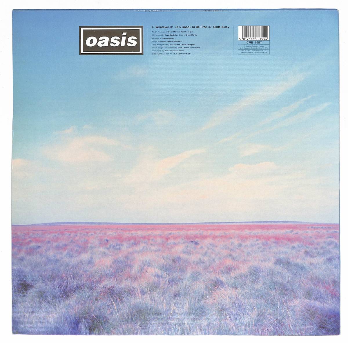 Oasis /Whatever 12インチUKオリジナル盤CRE195T I4[12Inch] Oasis Whatever オアシス UK盤 Creation Records CRE 195T