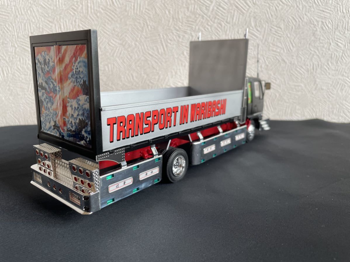 アオシマ1/32　デコトラプラモデル完成品 日野レンジャー　昭和レトロ デコトラプラモデル アオシマ 1/32 日野レンジャー 平ボディー