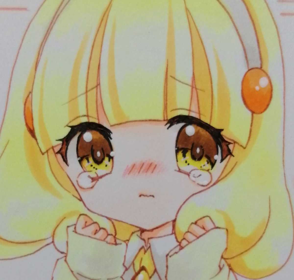 新品】手描きイラスト【スマイルプリキュア】黄瀬やよい（キュアピース