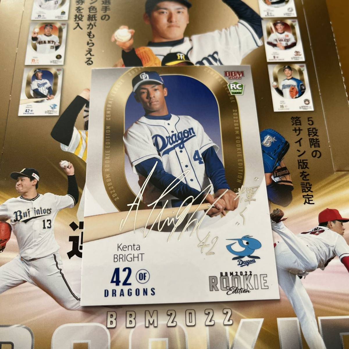 ブライト健太 直筆サインカード BBM 2022 中日ドラゴンズ 未使用】中日