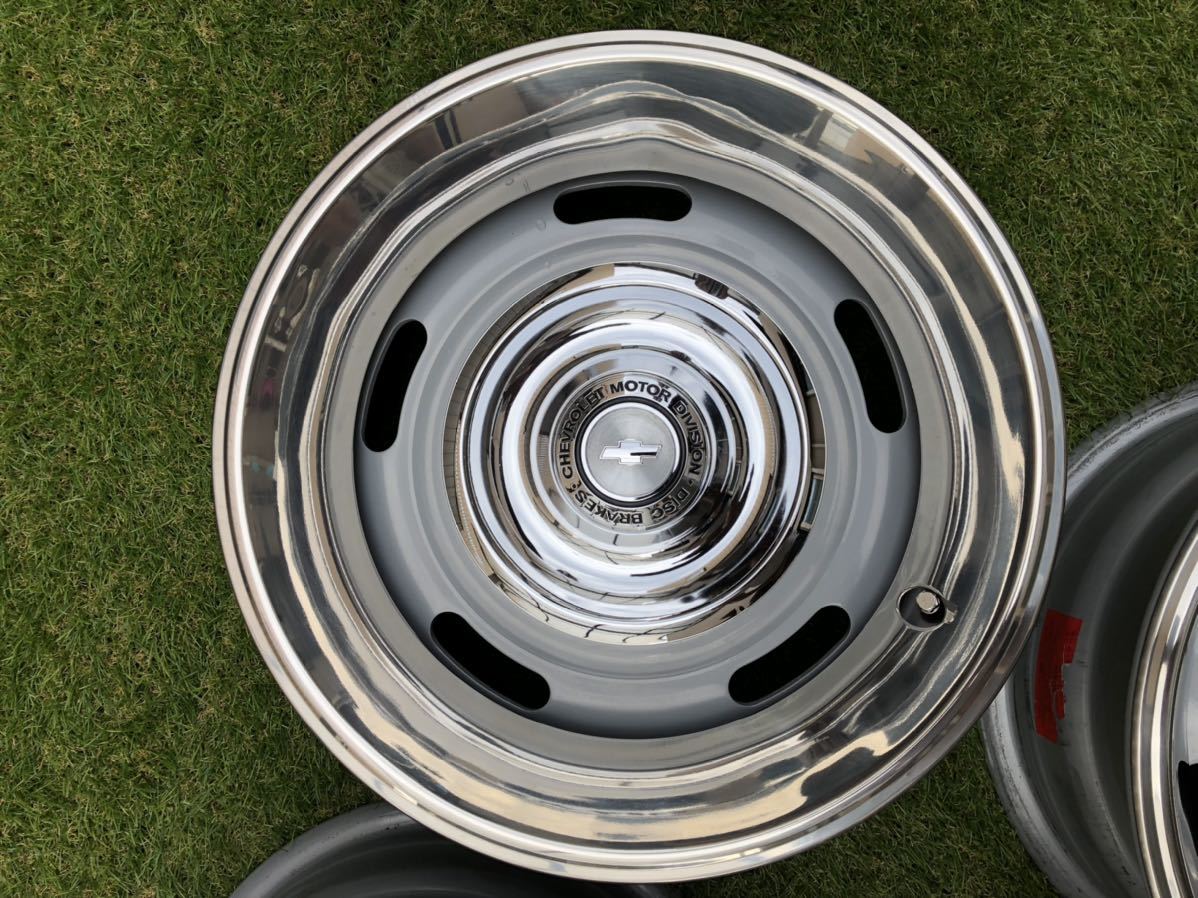 専用シボレー　ラリーホイール　15インチ　3インチ幅　　4本セット　GM 中古 シボレーラリーホイール15インチ3インチ幅4本セットGM 中古