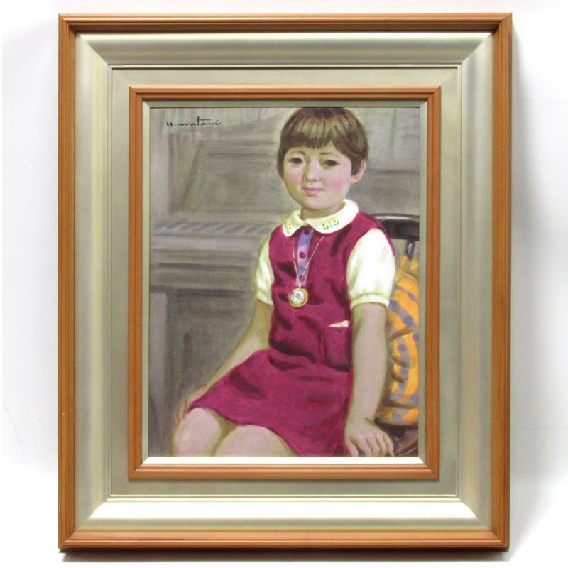 【真作】絵画　宮平勉　油彩6号　少女　クラシカルな少女肖像画　箱入　X154 真作】絵画 宮平勉 油彩6号 少女 クラシカルな少女肖像画 箱入 X154