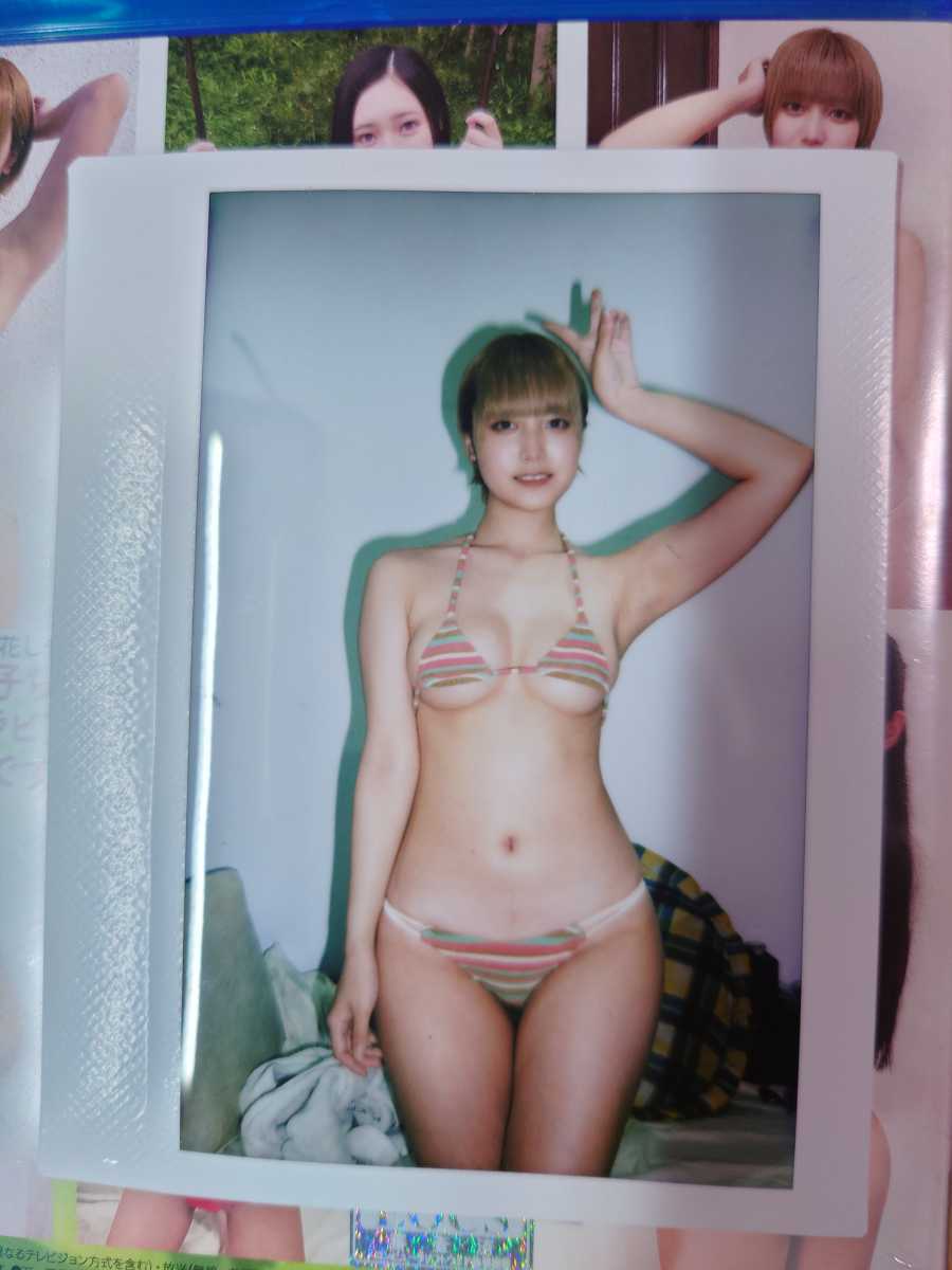 美品【夢月ゆのん】直筆サイン入り撮影現場ワイドチェキ 生写真