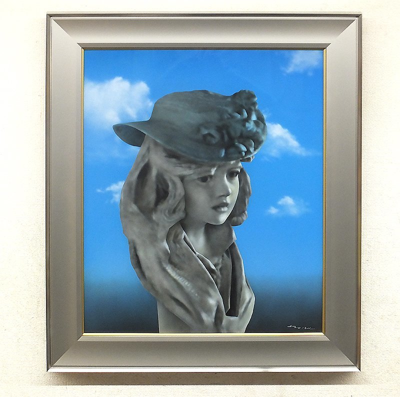 やや傷や汚れあり Glc 森秀雄 青い帽子の少女 油彩号 一陽会常任理事 東京国立近代美術館 リアリズム人気画家 大型逸品 の落札情報詳細 ヤフオク落札価格情報 オークフリー スマートフォン版