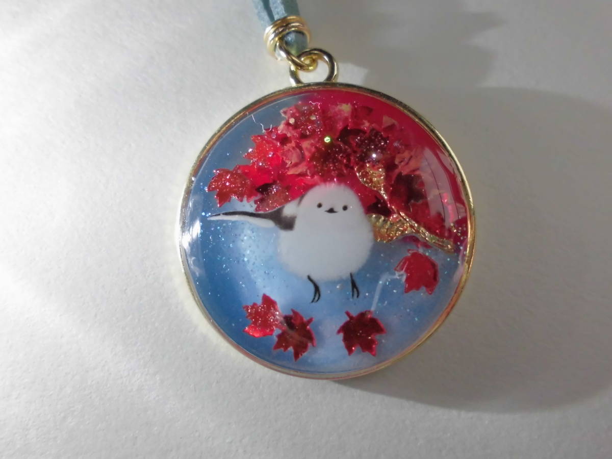 1271】レジン紅葉ネックレスペンダントハンドメイド