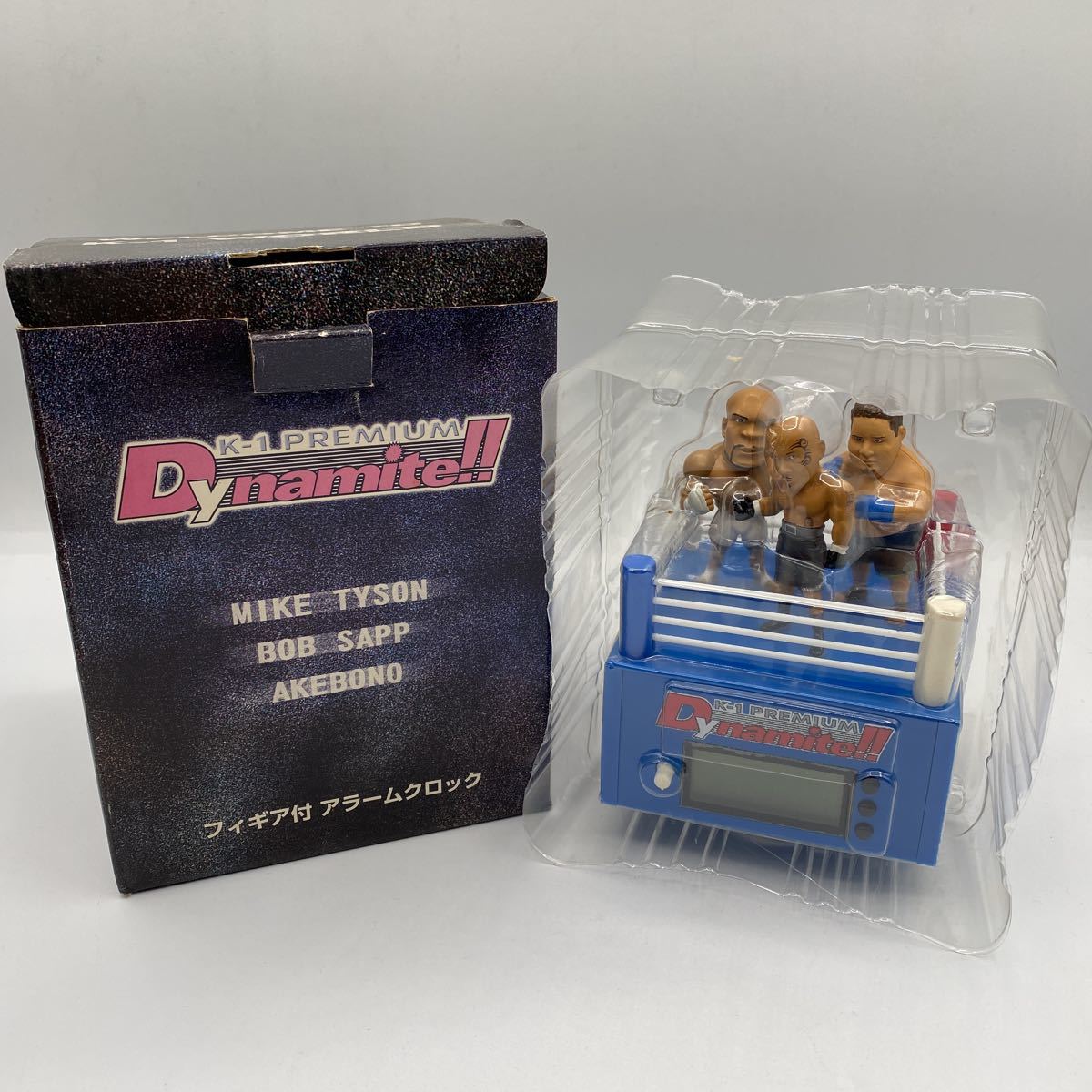 【傷や汚れあり】 K1 Dynamite フィギュア付 アラームクロック マイクタイソン ボブサップ 曙 格闘技 目覚まし時計 管理No.P