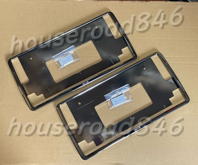 【未使用】RALLIART ラリーアートナンバープレートフレーム RALLIART number plate frame ダーククロームメッキ