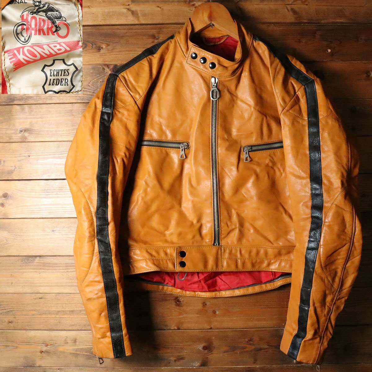 1円スタート 70s ドイツ Echtes Leder レザー トラッカージャケット 