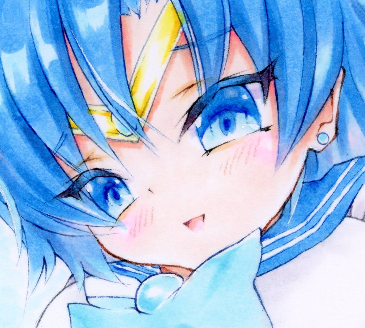 美少女戦士セーラームーン 水野亜美イラスト直筆サイン色紙 Yahoo!オークション - セーラーマーキュリー 水野亜美 2 美少女