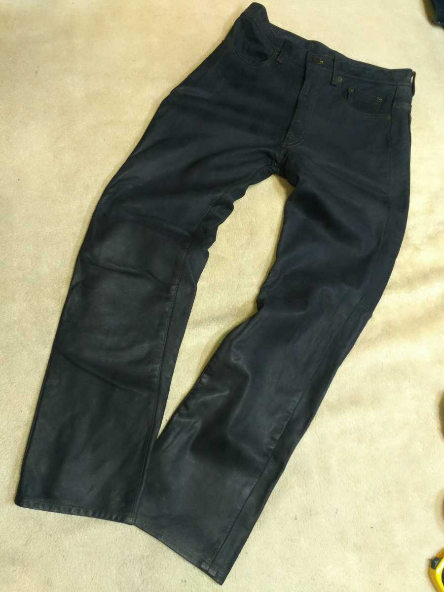 【傷や汚れあり】KUSHITANI クシタニ エクスプローラージーンズ EXPLORER JEANS レザー パンツ デニム風 バイクウェア