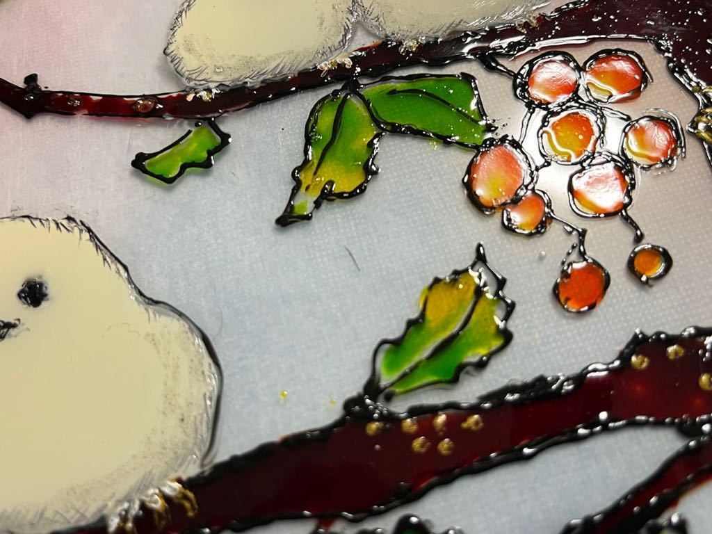 ガラス絵　レトロ ステンドグラス風 ガラス絵アクリル板製 風水 インテリア プレゼント