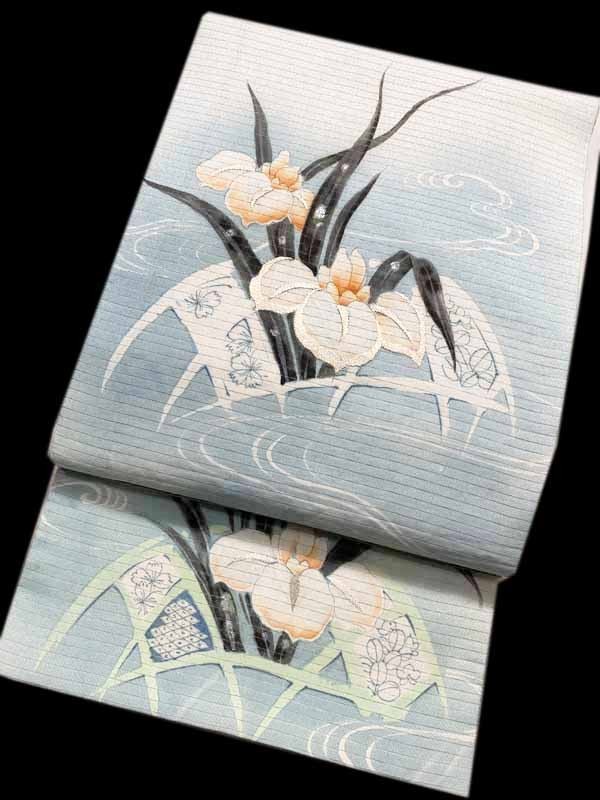 芭蕉布 着物 緑地白抜き文様 約170年前伝来 士族用 資料 コレクション