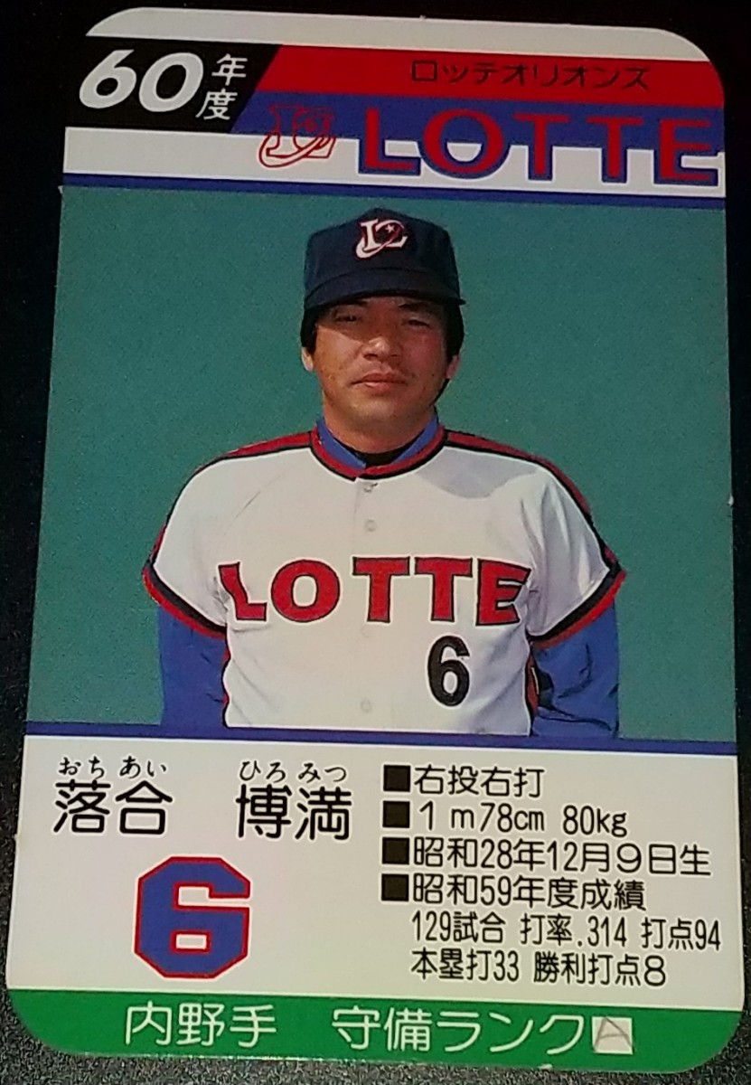 タカラプロ野球カードゲーム昭和59,61年ロッテオリオンズ 落合博満