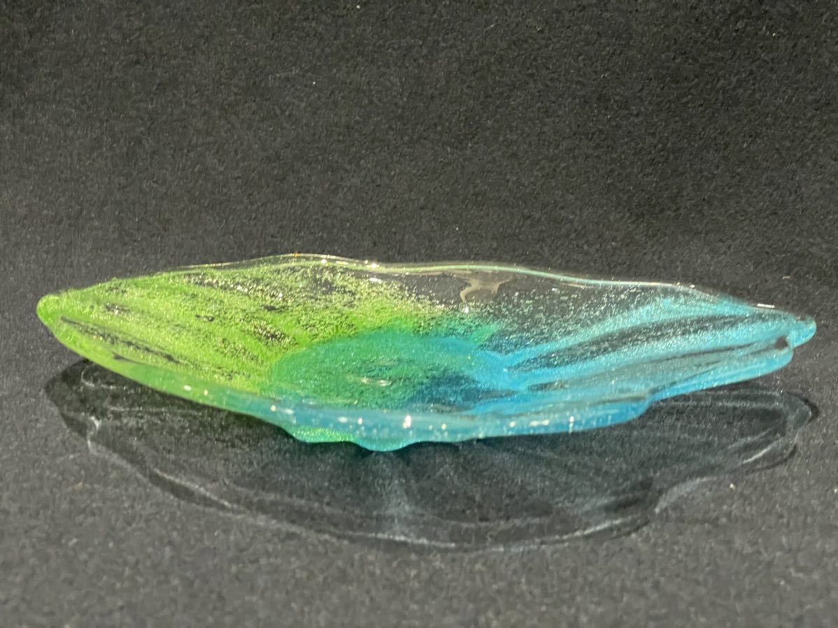 希少琉球ガラス稲嶺盛吉花瓶オブジェ