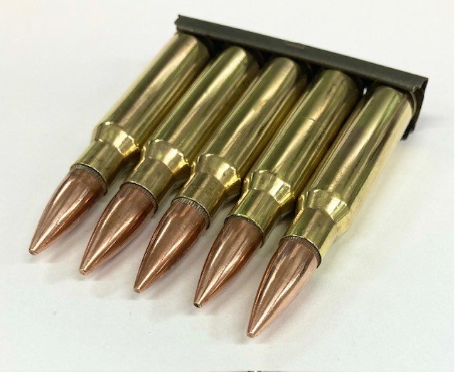 やや傷や汚れあり】ダミーカート.308 win ＆ 装弾クリップ / 文鎮