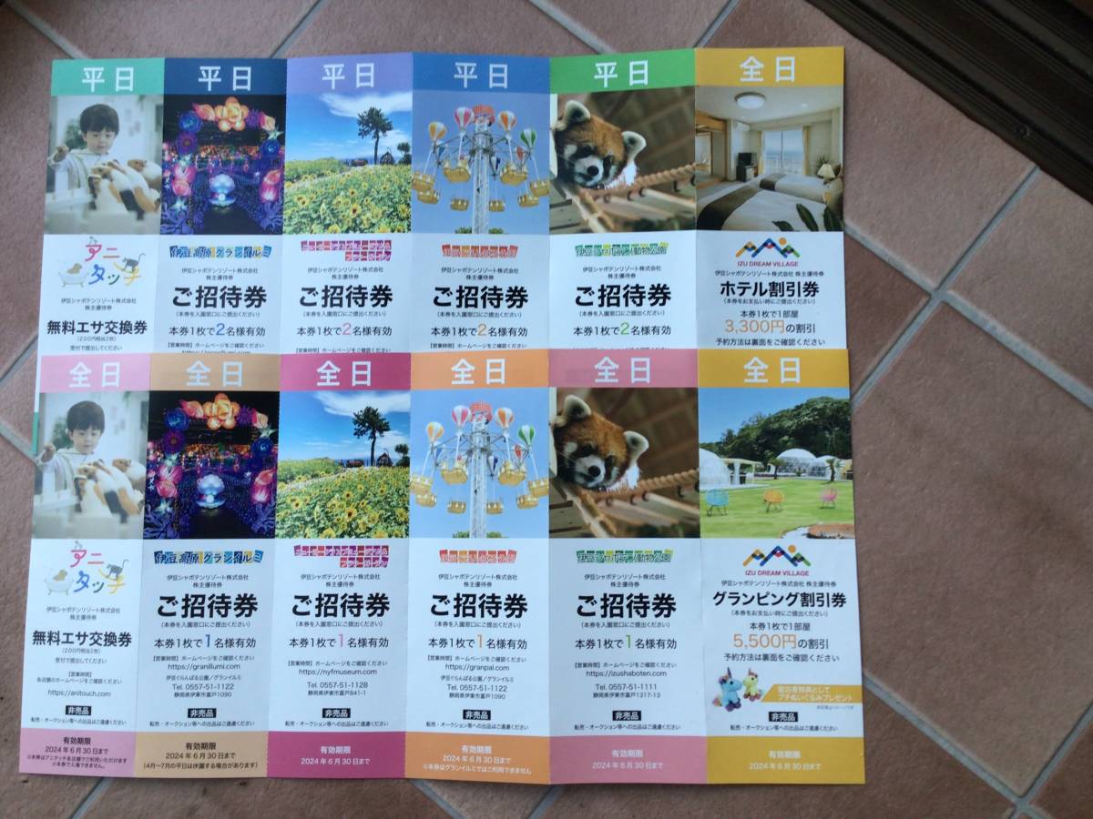 伊豆シャボテン　伊豆ぐらんぱる公園　全日　2枚4名様 全日　ご招待券　nv 伊豆ぐらんぱる公園 全日２名様招待券 伊豆シャボテンリゾート 株主
