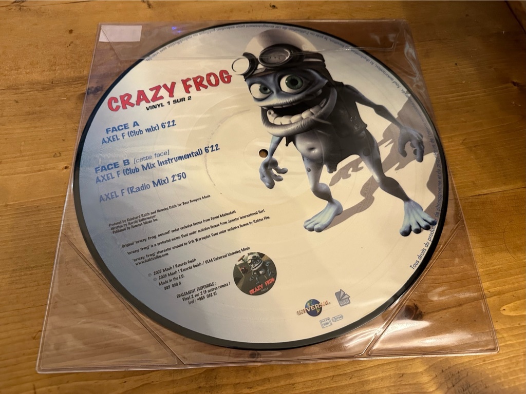 【傷や汚れあり】12”★Crazy Frog / Axel F (Vinyl 1) / ユーロ・ハウス！Harold Faltermeyer