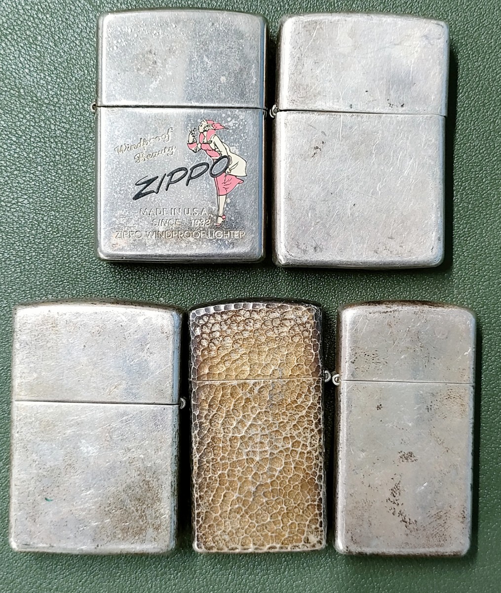 ZIPPO づらく STERLING 2000年製 スターリングシルバー 手彫りジッポ