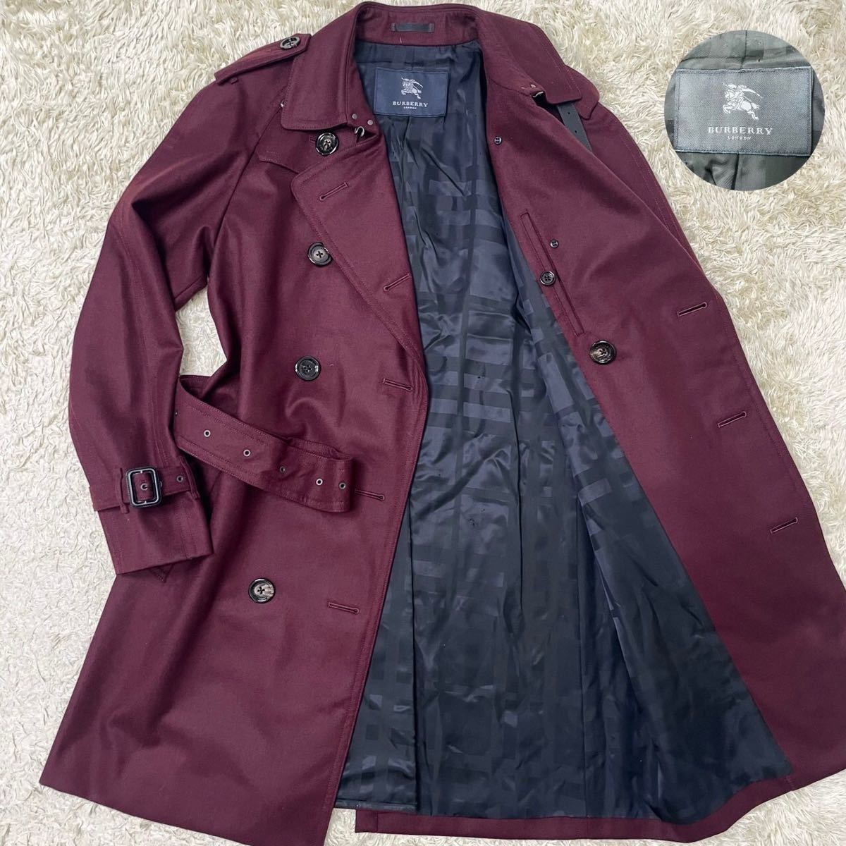 Burberry すり込ん トレンチコート ワインレッド A-1