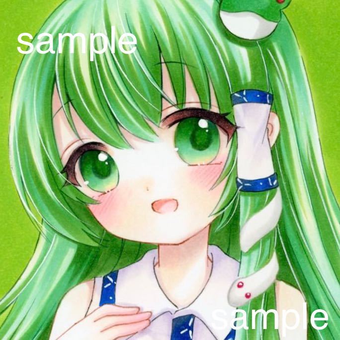 同人手描きイラスト☆東方Project☆東風谷早苗☆ポニーテール