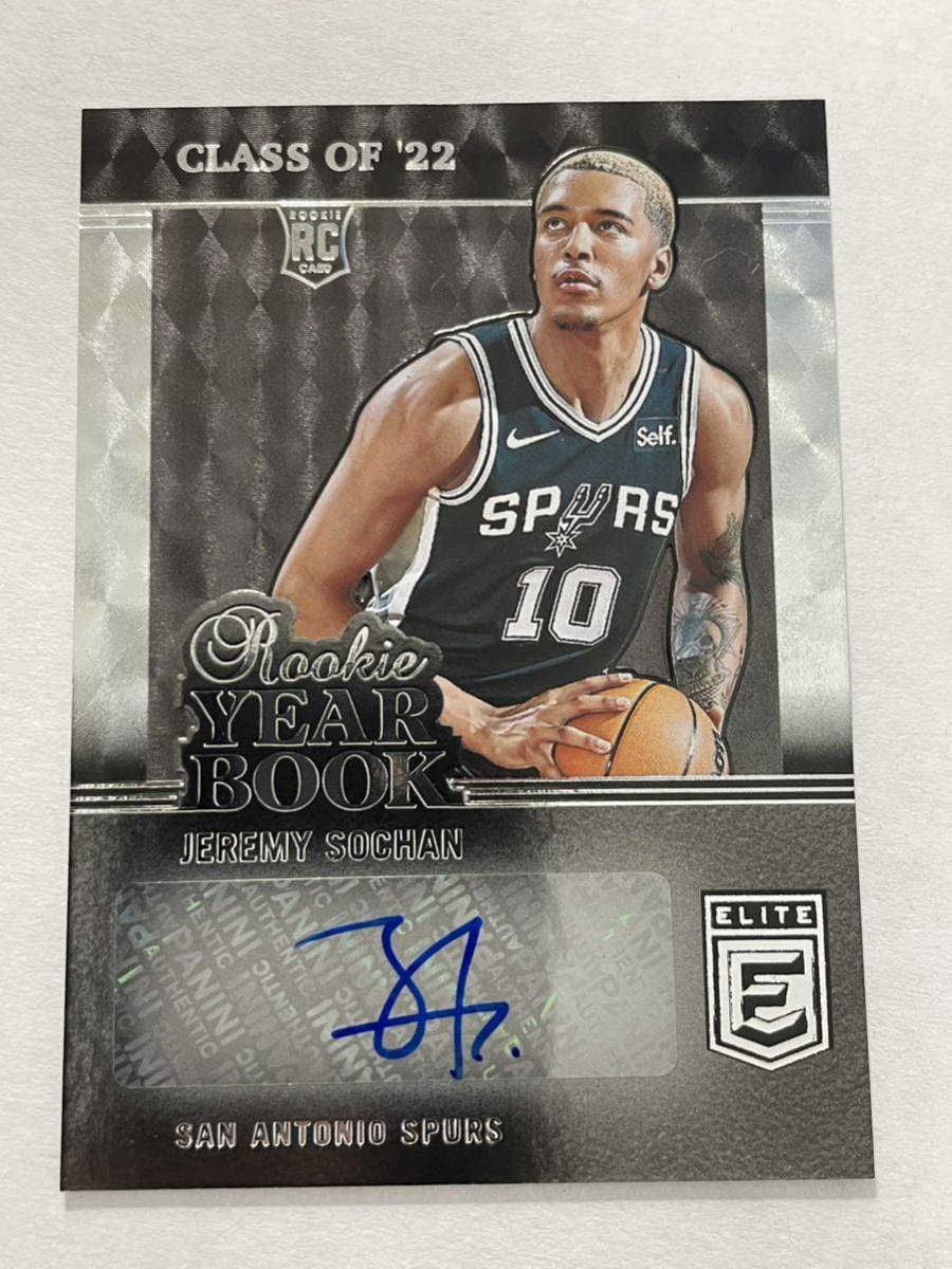 【目立った傷や汚れなし】Jeremy Sochan RC 2022 Donruss Elite Rookie Yearbook Auto
