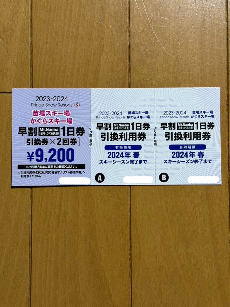 かぐらスキー場 全日リフト券2枚 大人2回分かぐら＆苗場スキー場