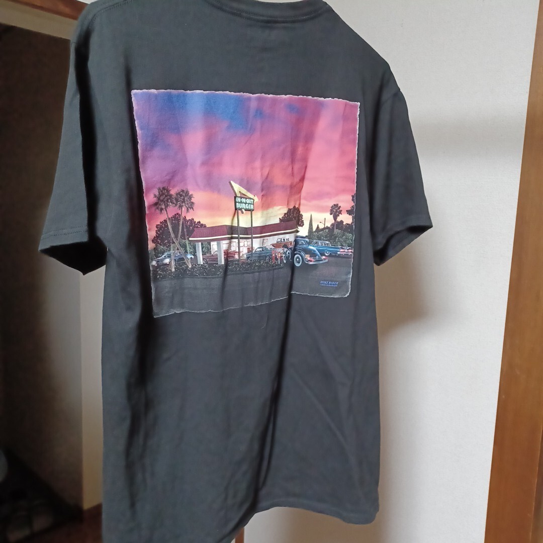 IN-N-OUT BURGER In-and-Out Burger Back Print Advertising T-Shirt Made in USA Men's XL cotton black type Vintage Second Hand