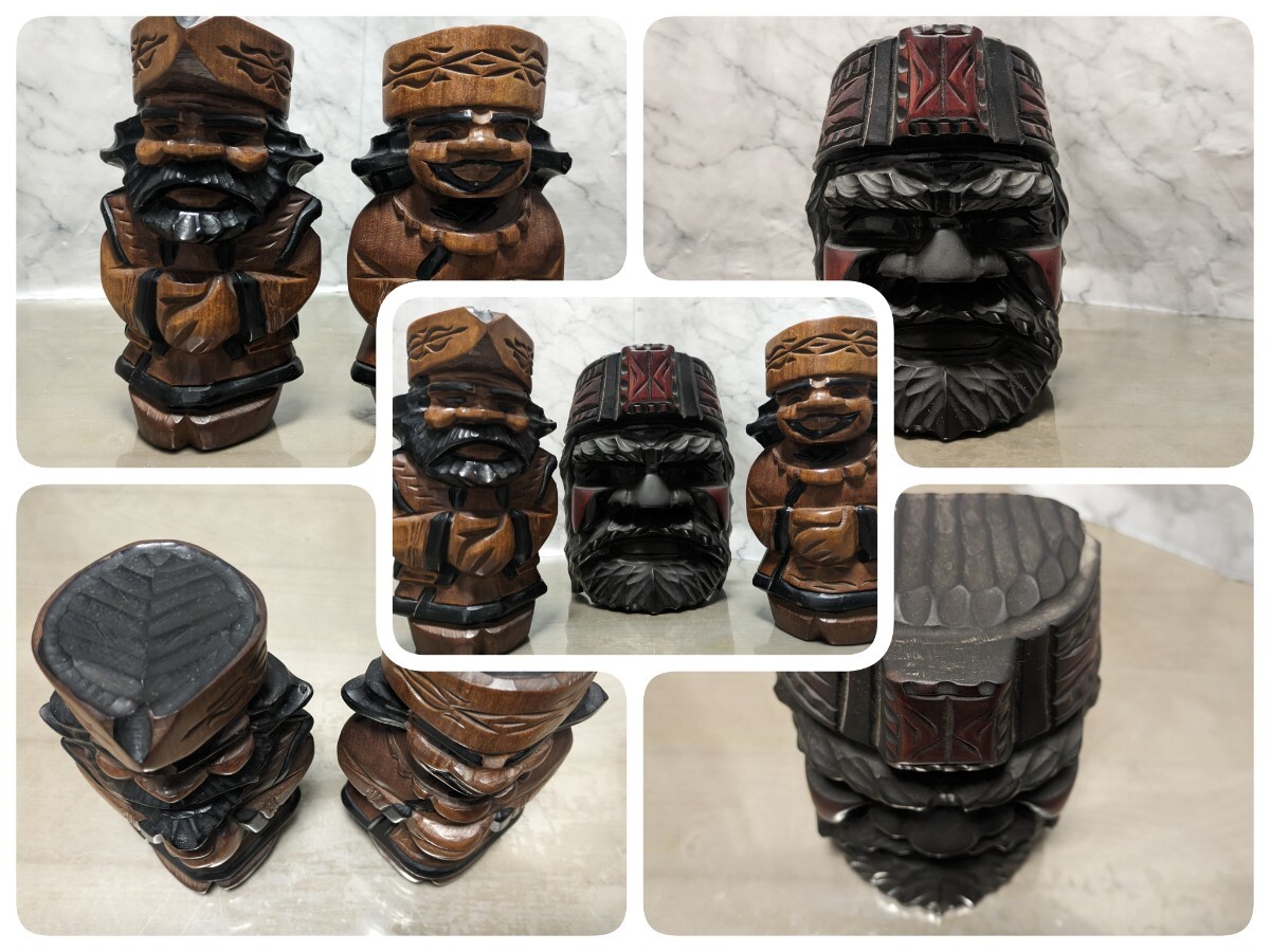 北海道 アイヌ 木彫り お面 民芸品 ニポポ人形 壁掛け