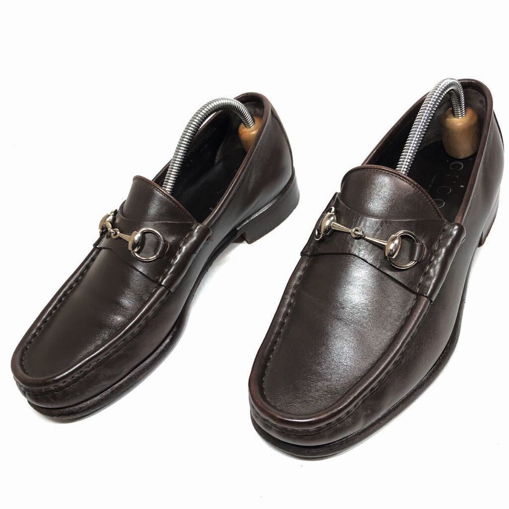 グッチ GUCCI 靴 スゥェード 25cm ビットローファー 専用袋 箱付 GUCCI/グッチ SIZE 7【ホースビットローファー/スエード