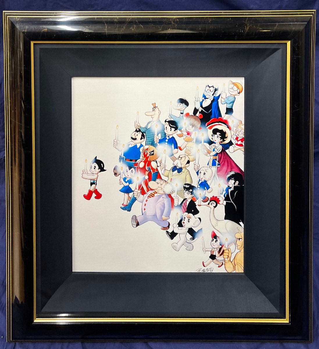 手塚治虫「鉄腕アトム（青）33×23cmピエゾグラフ 200部限定保証書 大きく 