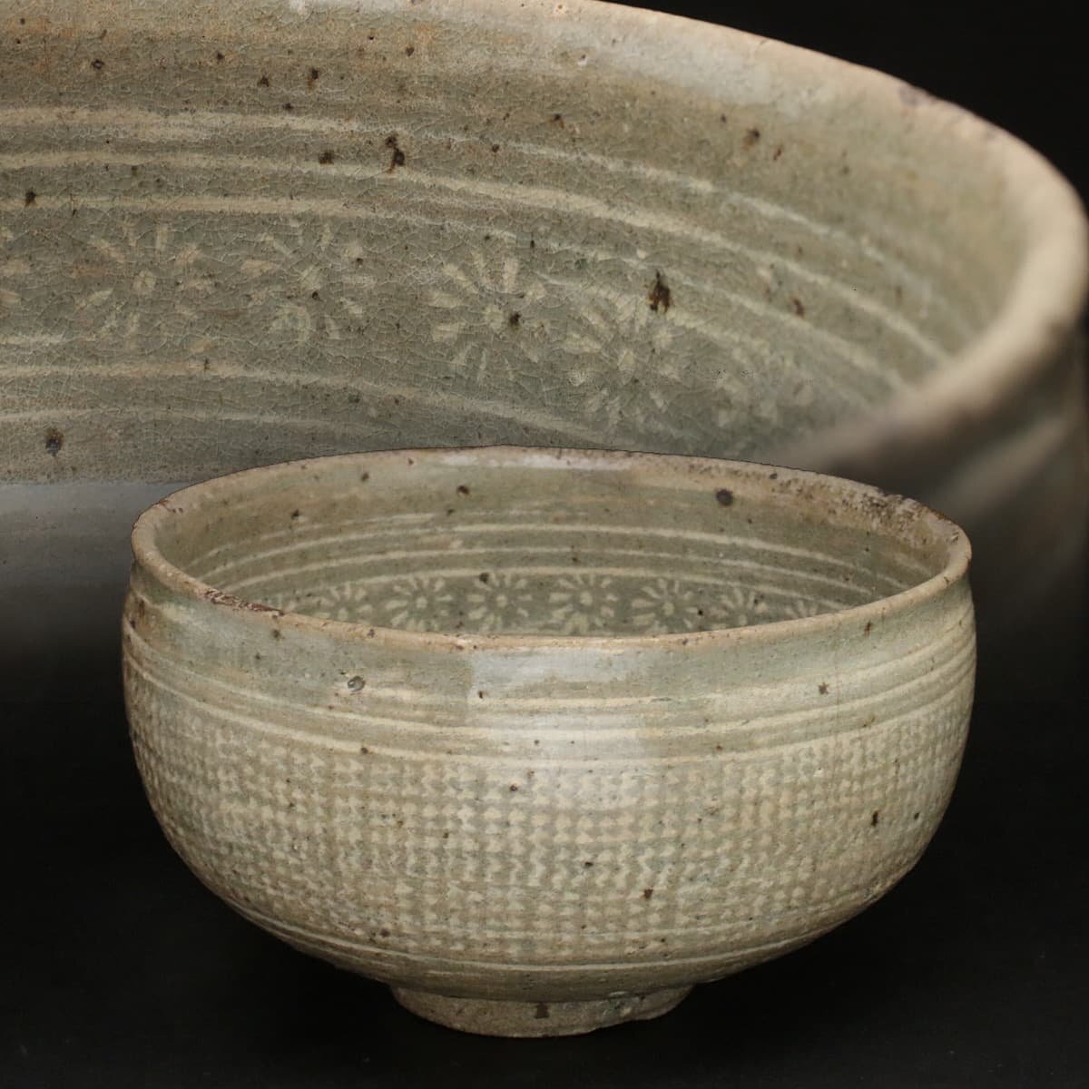 三島手　碗(小) 美しい白象嵌　金海窯 三島手 碗(小) 美しい白象嵌 金海窯