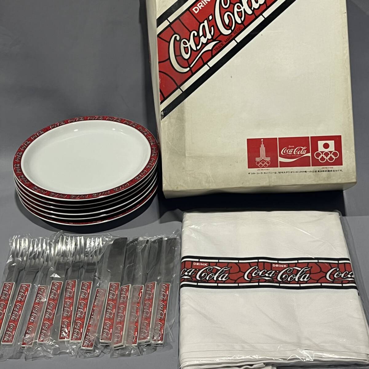 未使用】【希少 レア】コカコーラ/Coca-Cola テーブルセット 6客
