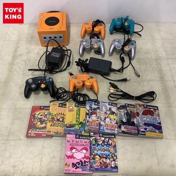 オレンジ ゲームキューブ 本体とコントローラー2つ