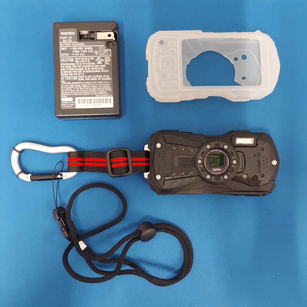 【目立った傷や汚れなし】簡易動作確認済 PENTAXペンタックス Optio WG-II コンパクト デジタルカメラ 防水 ブラック 充電器 ...