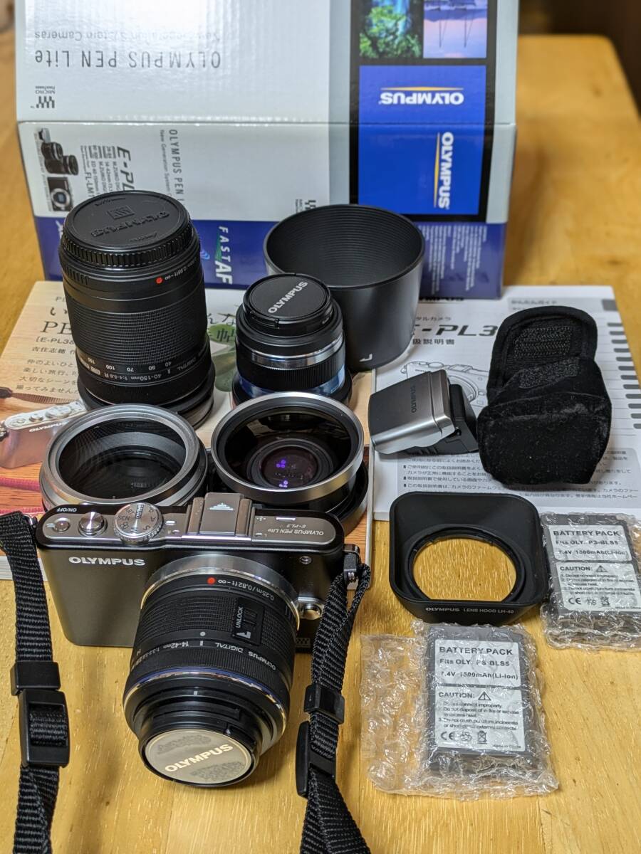 美品】 OLYMPUS PEN Lite E-PL3 ダブル 目ざとく レンズ キット