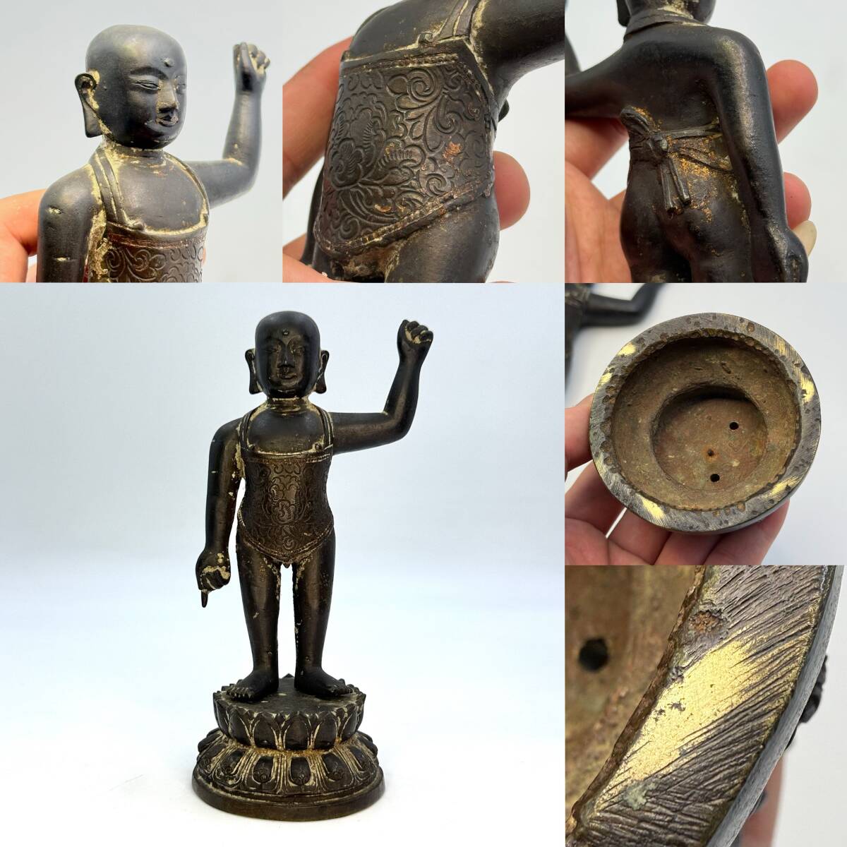 緑屋i□ 中国古玩 古銅 チベット仏 観音菩薩像 仏像 高約40.5cm