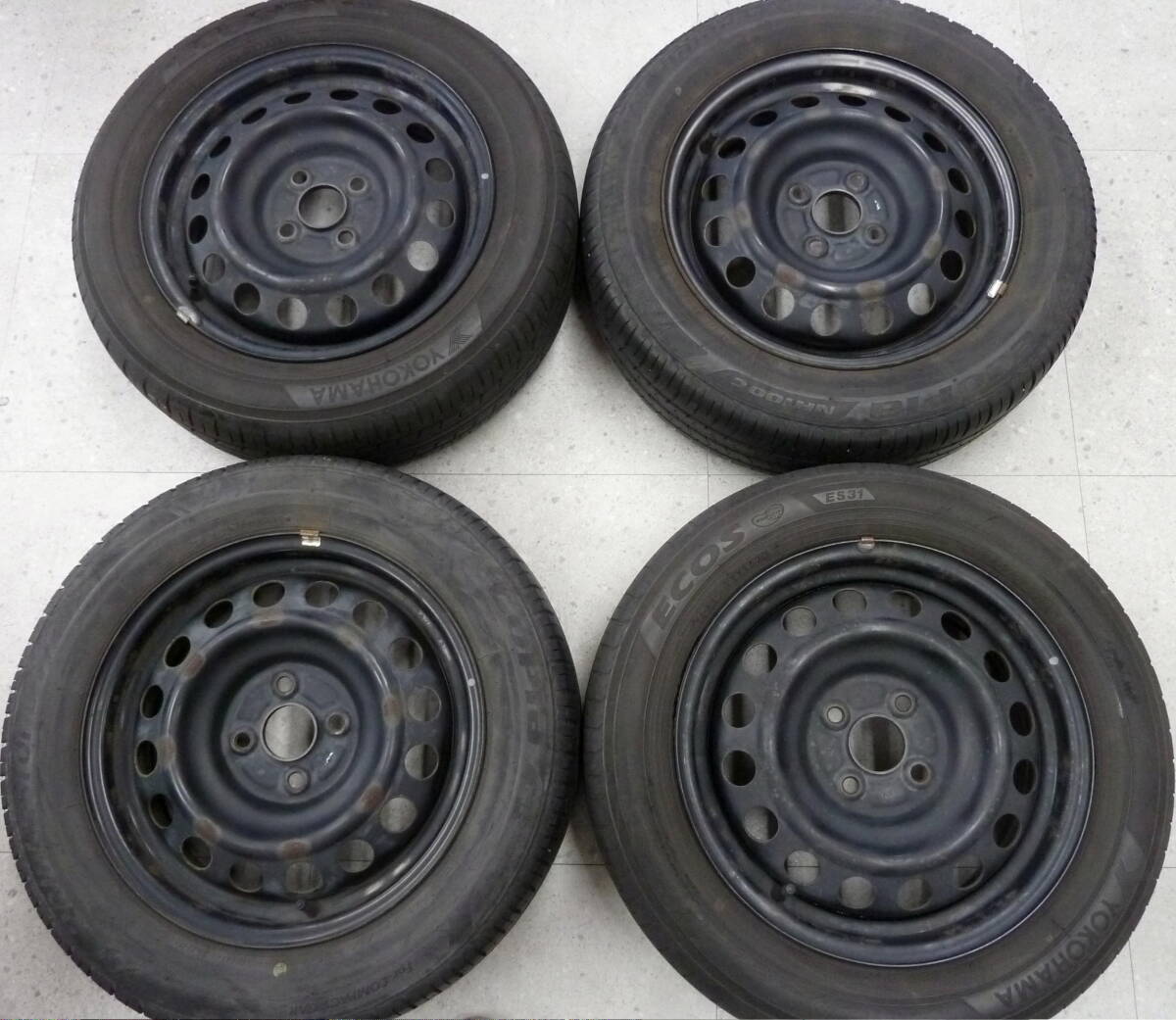 175/65R15 ヨコハマタイヤ トヨタアクア純正スチール刻印WM 4本セット 
