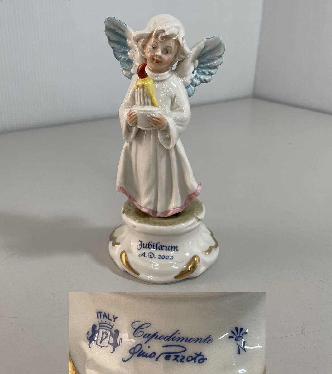 イタリア 天使 エンジェル カポディモンテ 陶磁器 イタリー 座っている天使 イタリア 天使 エンジェル カポディモンテ 陶磁器 イタリー 座っ
