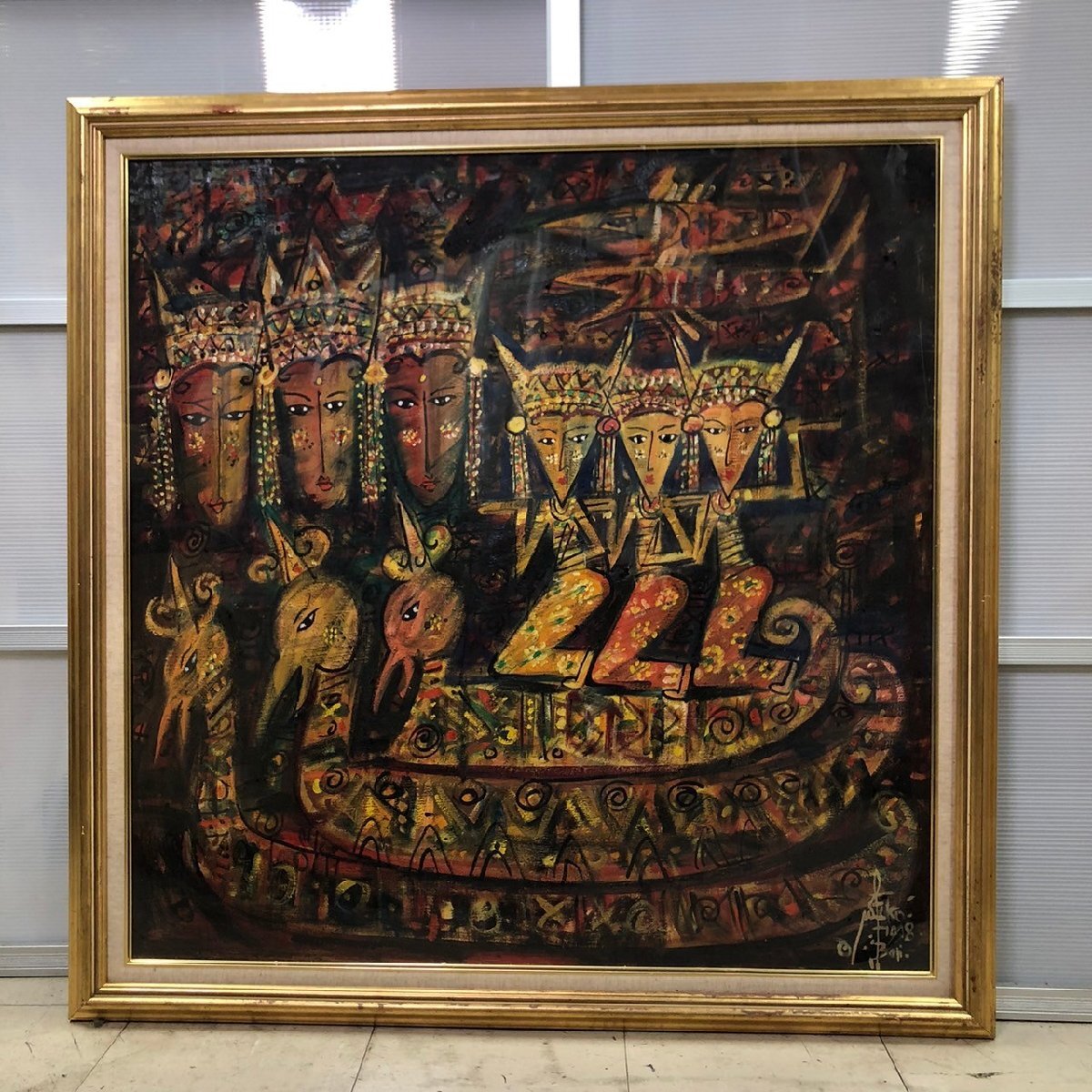 ACB-C3E391 有田焼 金龍窯 博山作 全長約113cm 飾壺 伝統工芸美術 花鳥