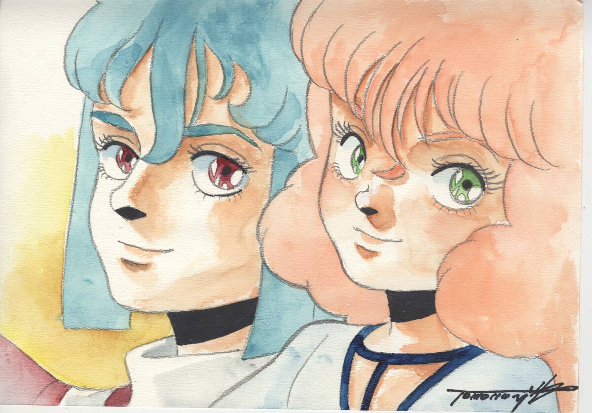 新品】△西村春海 美人画 イラスト版画 直筆サイン 「あなたーっ