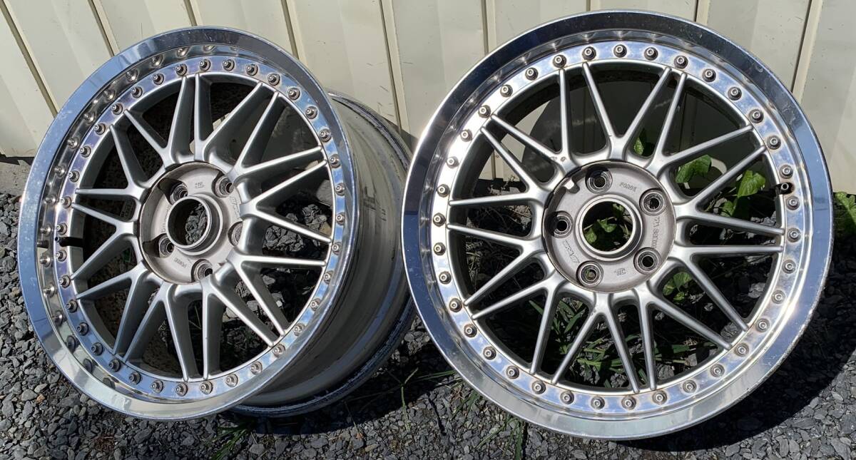 ドリ車 2本 社外 メッシュ 深リム 3ピース 17インチ 9J +35