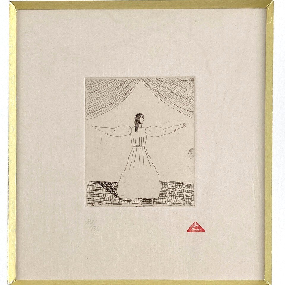 美術品】西田多希(樋口千登世～有元利夫の唯一の弟子)『星を歩くアリス