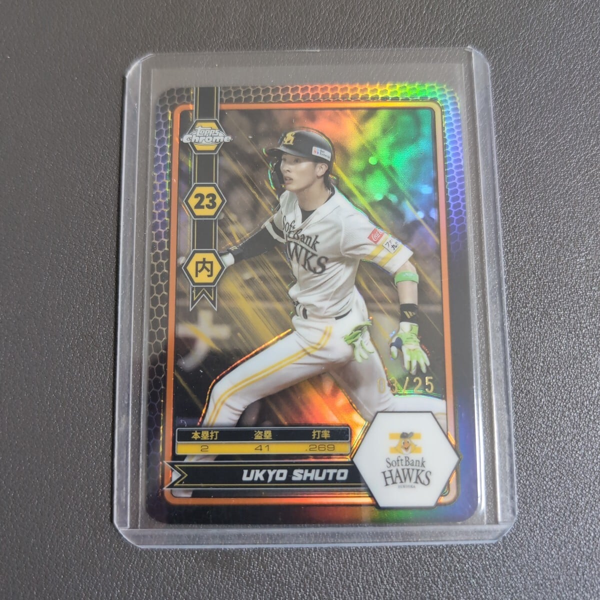 25枚限定【NBG-2 周東佑京 福岡ソフトバンクホークス】 NPB GAMERS 2025 TOPPS NPB CHROME ベースボールカード /25の1番目の画像