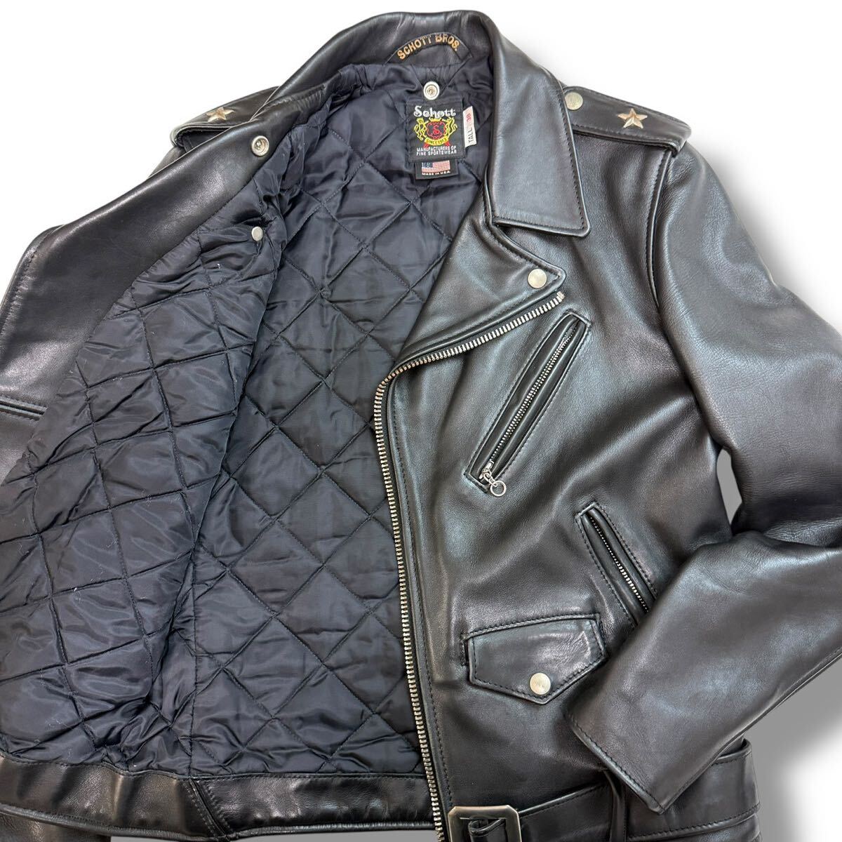 中古】SCHOTT/ショット 626 ダブルライダースジャケット ブラック Mの 