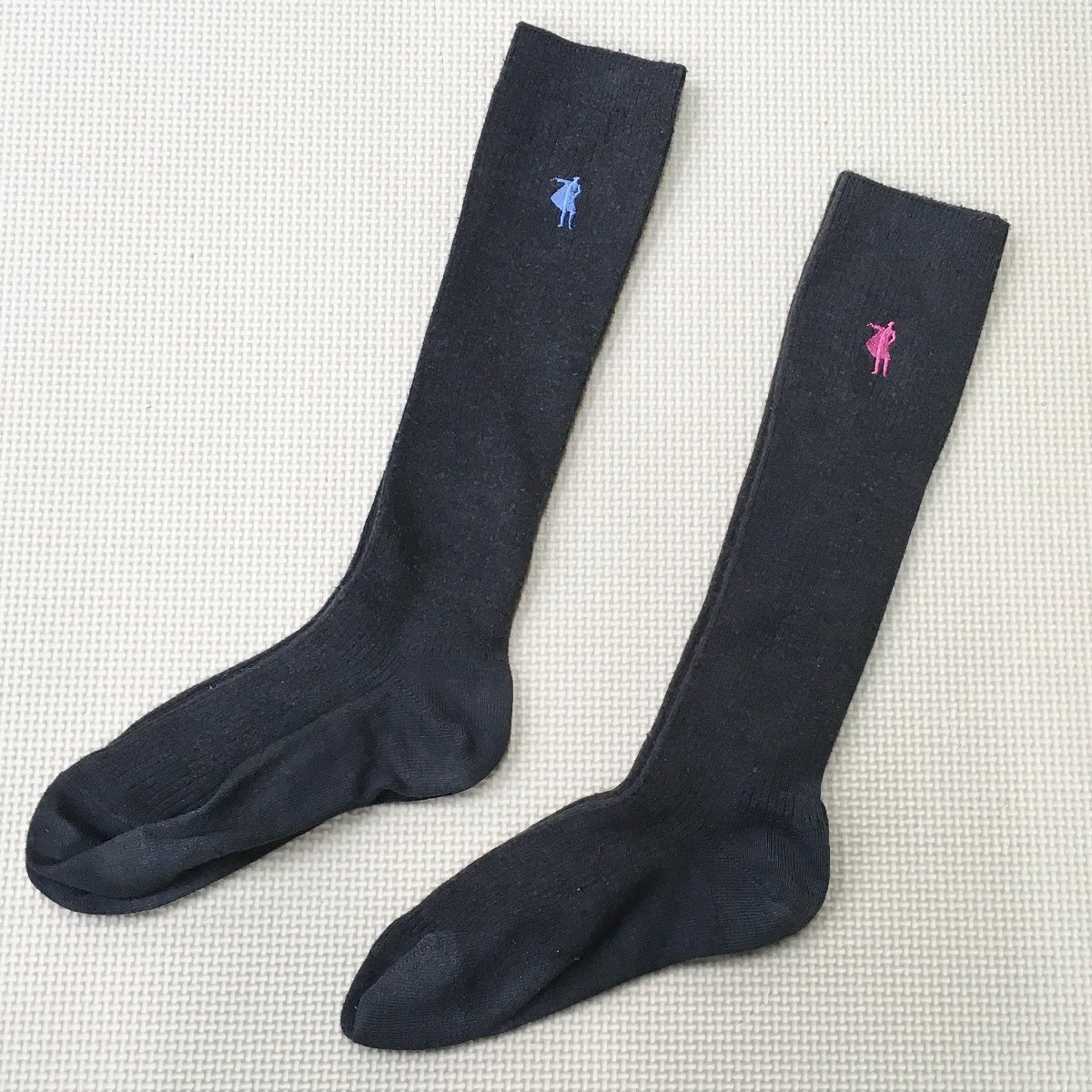 ☆クラーク記念国際高校指定☆ハイソックス☆中古☆used☆靴下☆紺ソ