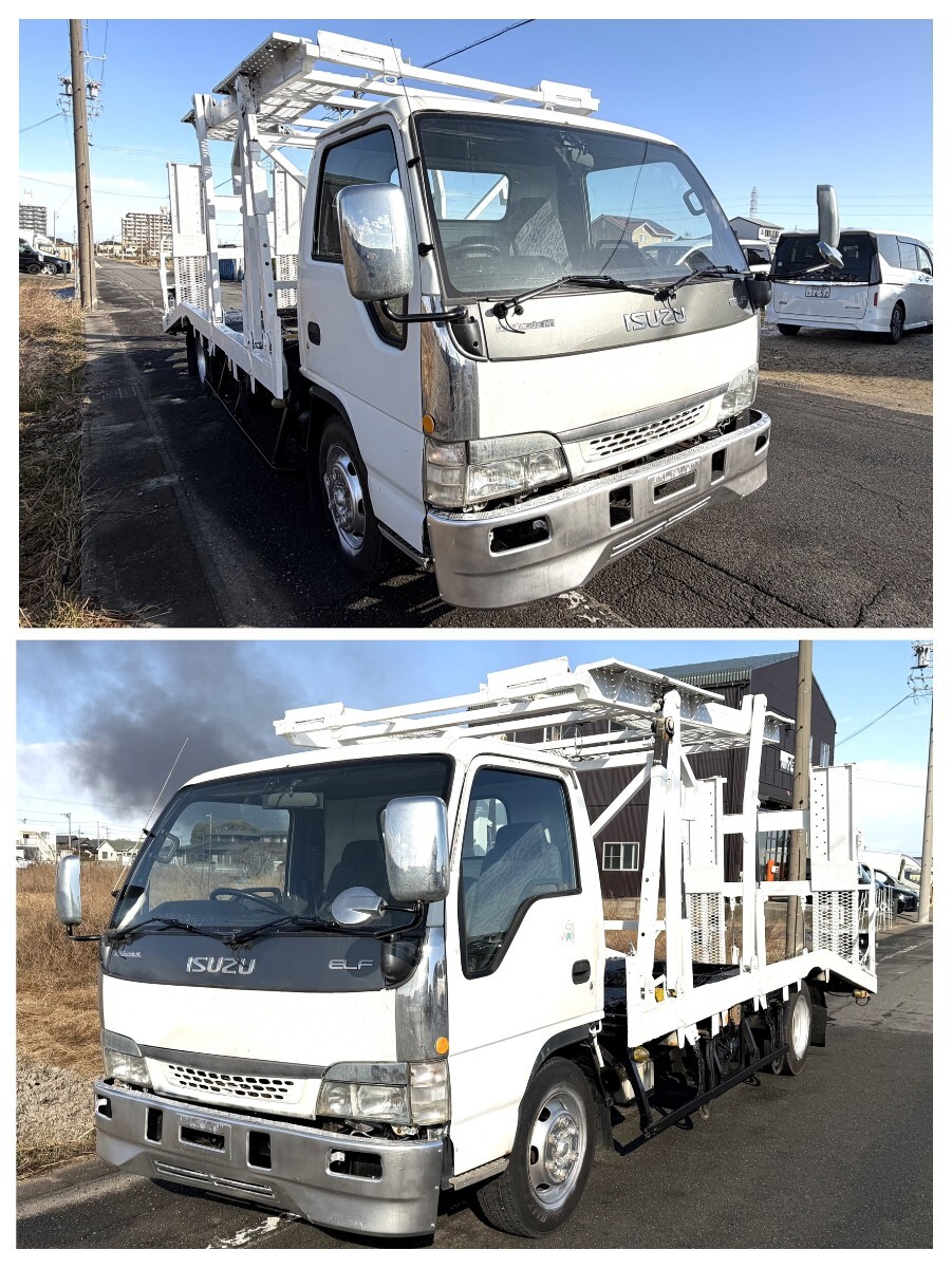 個人出品 H.13 ISUZU エルフ 2台積み積載車 ウインチ ラジコン MT6速