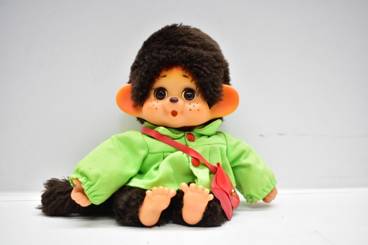 ◇昭和レトロ◇サルのぬいぐるみ スリープアイ 全長約50cm 洋服付き 検