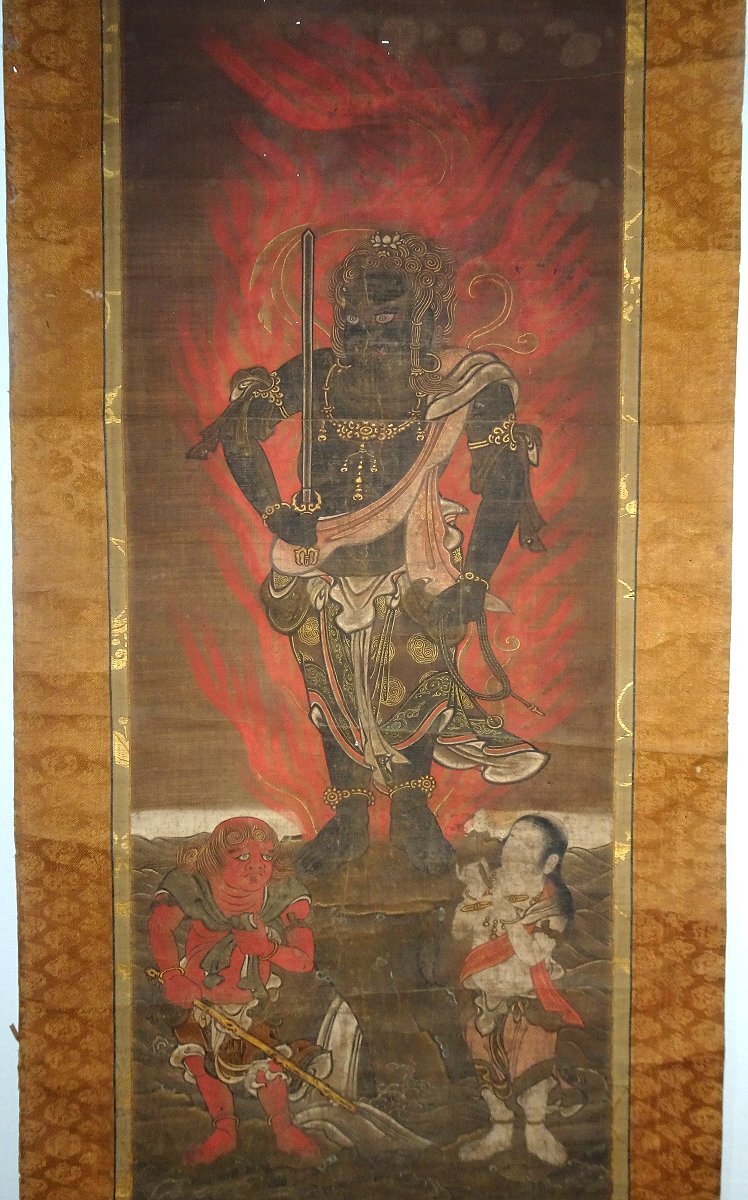 模写】掛軸 仏画 【西村朝喜】 蓮上観音図 絹本 共箱の落札情報詳細