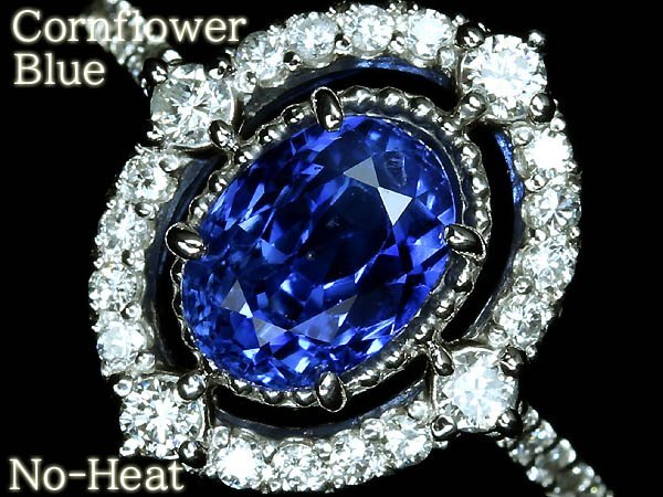 VKL17978T【1円～】新品【RK宝石】コーンフラワーブルー 極上非加熱サファイア 特大3.00ct ダイヤ Pt900 超高級リング Cornflower Blueの1番目の画像